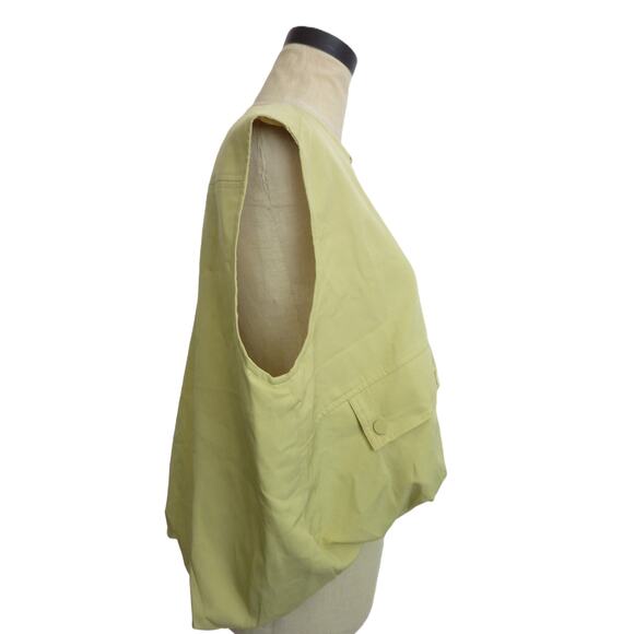 NWT Commense Oversized Boxy Zippered Cargo Vest Pale Green XS - Picture 2 of 7